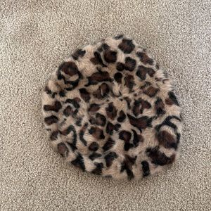 Cheetah beret hat